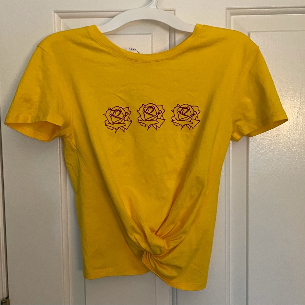 Yellow tied crop top